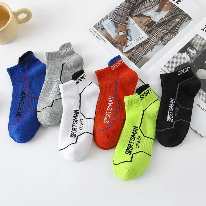 Summer Mesh Sport Socks for Men Sweat Absorbent Breathable Ankle Socks High Quality Cotton Running Cycling Low Tube Stockings