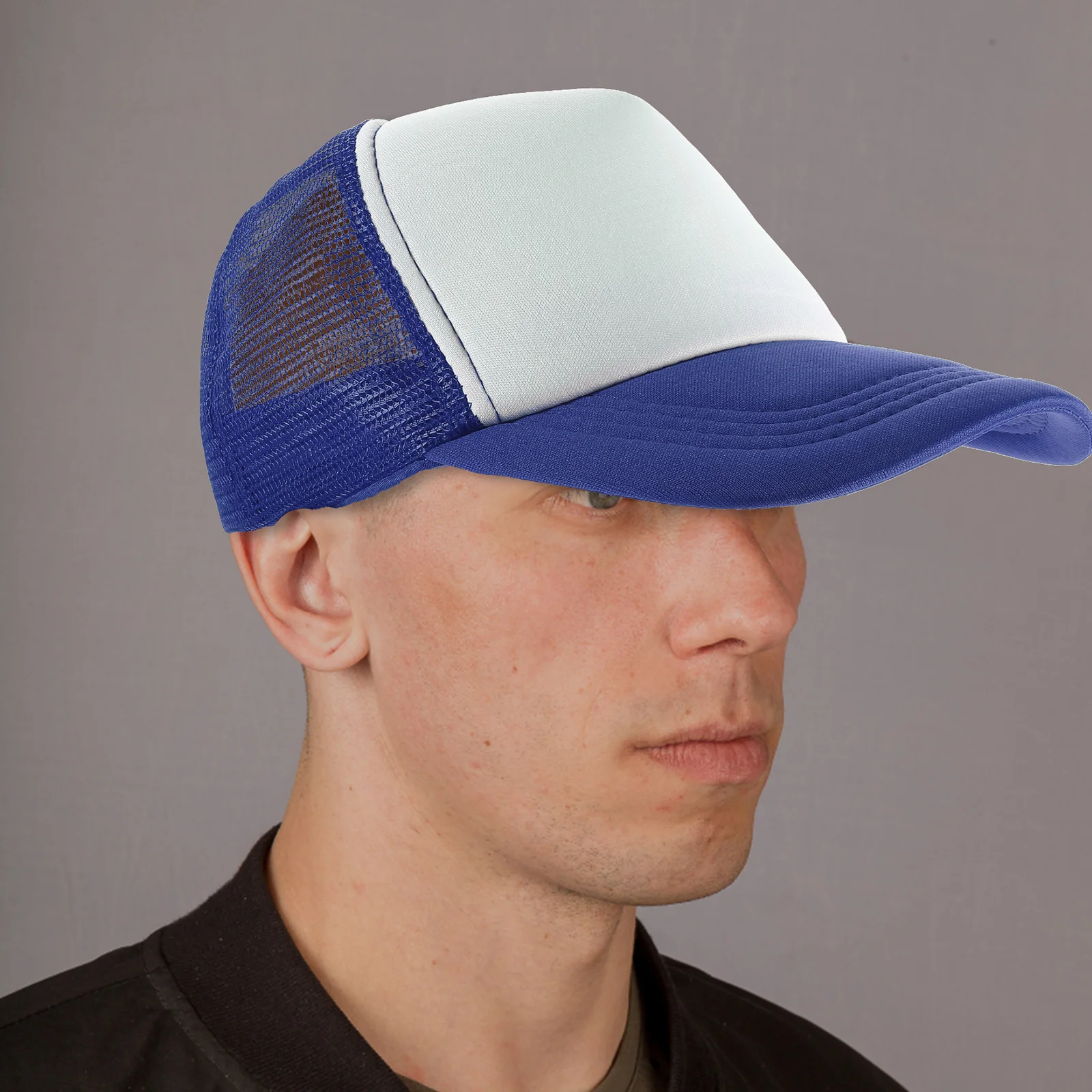 

10pcs Black Blank Mesh Baseball Caps DIY Sublimation Hats Heat Transfer Reusable Fashion Breathable Design Summer Mens