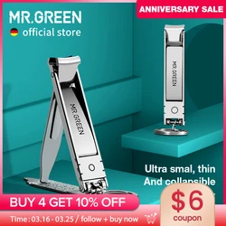 MR.GREEN Ultra-Thin Nail Clippers Collapsible Portable Travel Fingernail Nail Scissors Cutter Stainless Steel Manicure Tools