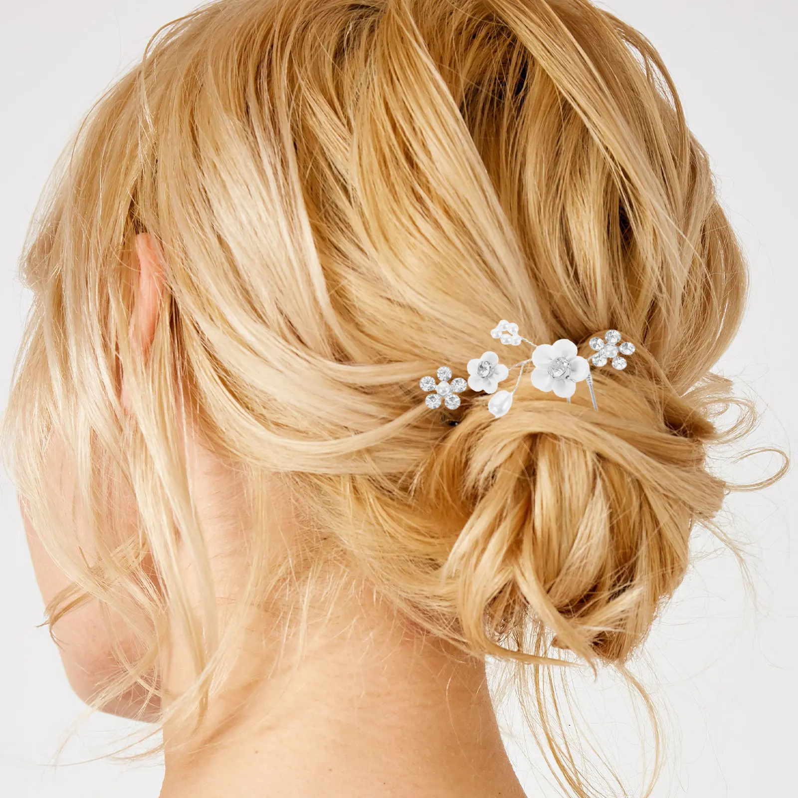 

1Set Crystal Pearl Bridal Hairpins Elegant Floral Wedding Hair Comb Hair Styling Accessories for Brides Wedding Headband Pin