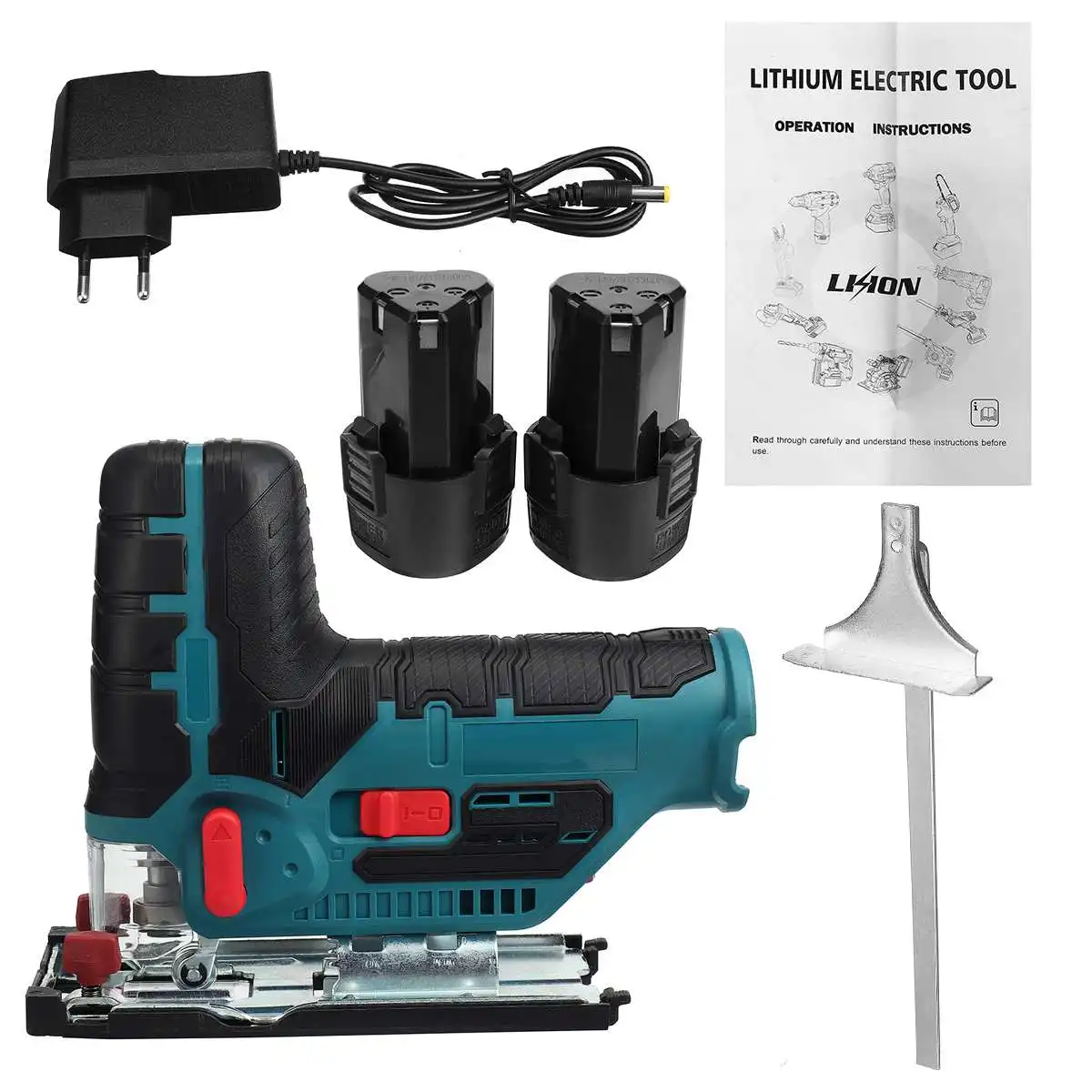 Imagem -02 - Cordless Jig Saw Elétrica Jigsaw Velocidade Ajustável Portátil Carpintaria Ferramenta Elétrica 45 Graus Tilt Angle 12v 70 mm 5600rpm