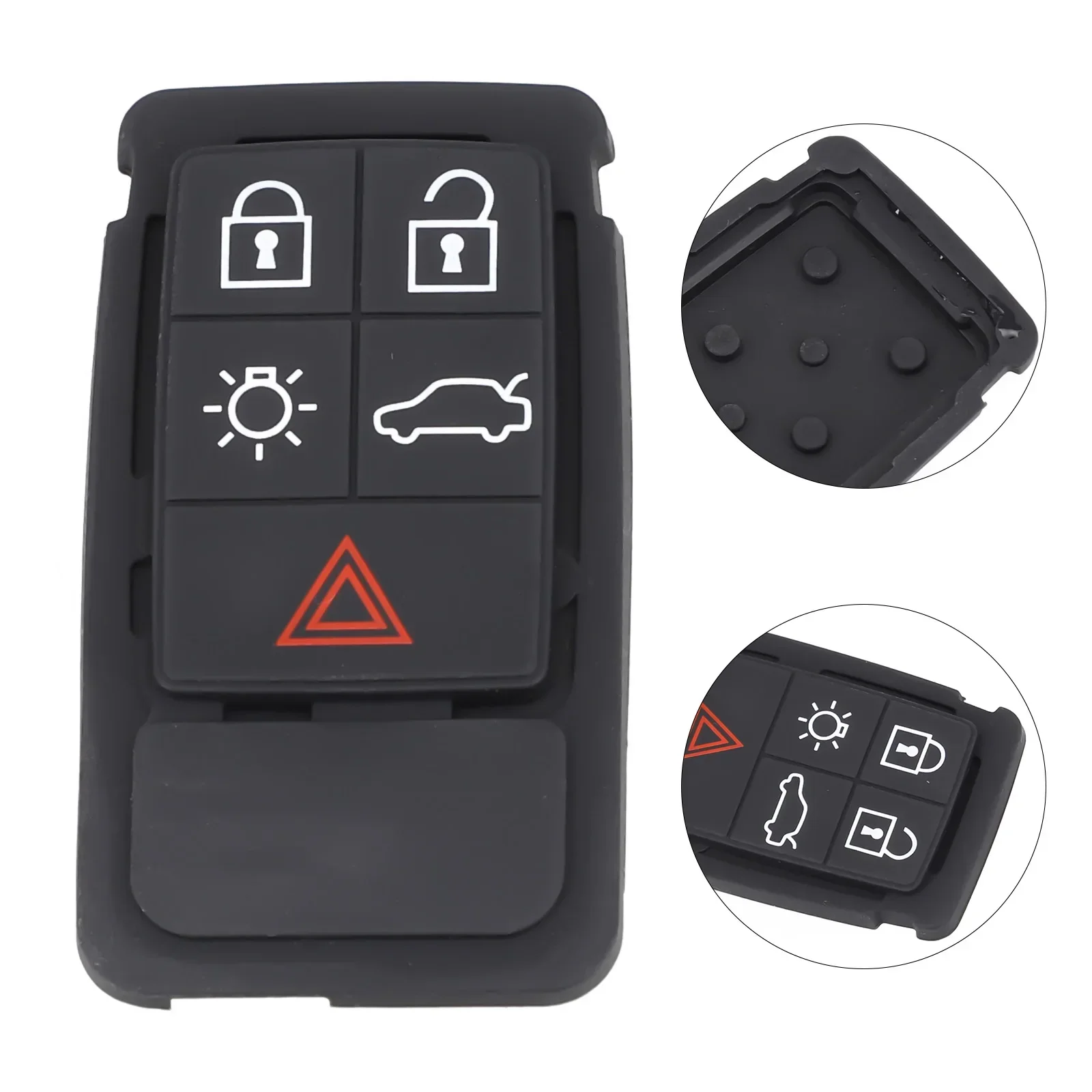 1PC 5 Button Car Key Fob Case 5 Button Car Key Fob Case Rubber 5 Button Remote Key Fob Pads For Volvo 70 V70 S60 S80