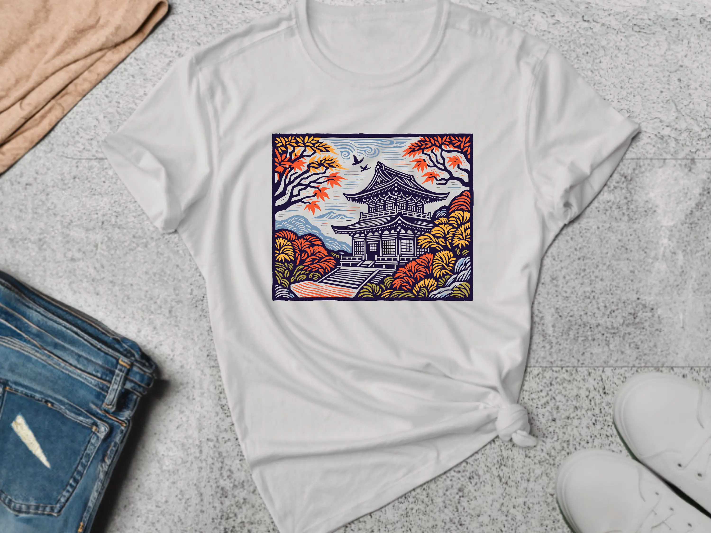 Kyoto T Shirt Temple Autumn Travel Japan Scenic World