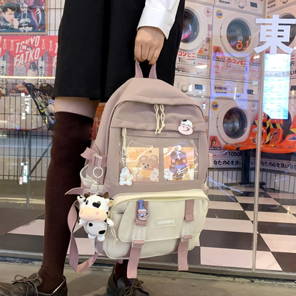 Frauen Mode Rucksäcke Kontrast Farbe Design Leinwand Tasche für Tägliche Freizeit College Rucksack Studenten Patchwork Rucksack