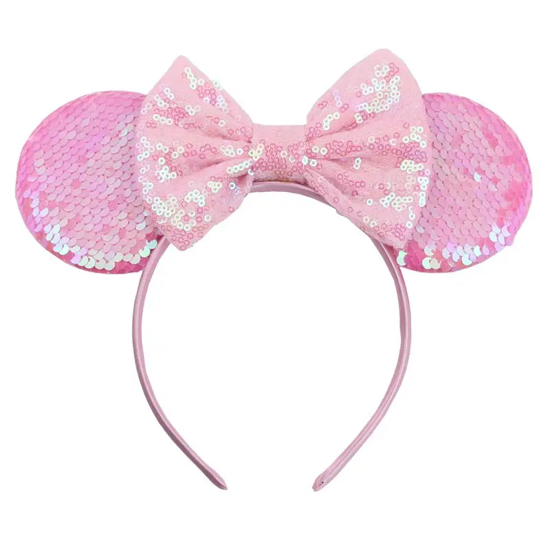 1 Stück Süßes Prinzessinnen-Haarband Funkelnde Schleife Minnie Maus Ohren-Stirnband für Partys Festivals Damen Exquisites Haaraccessoire
