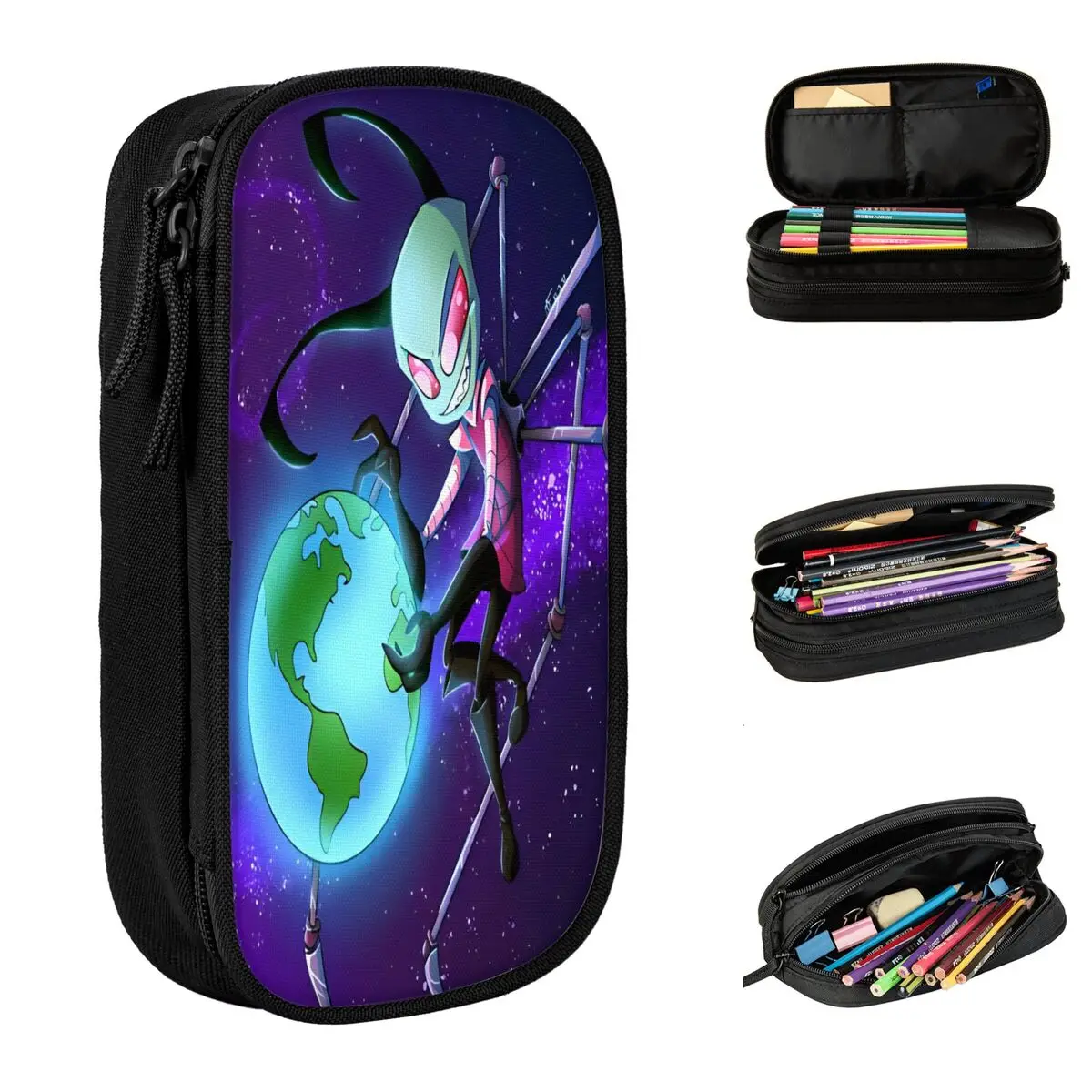 Invader Zim Earth Pencil Cases Creative Gir Cartoon Pen Bag Girl Boy Large Storage School Supplies Cosmetic Pencilcases