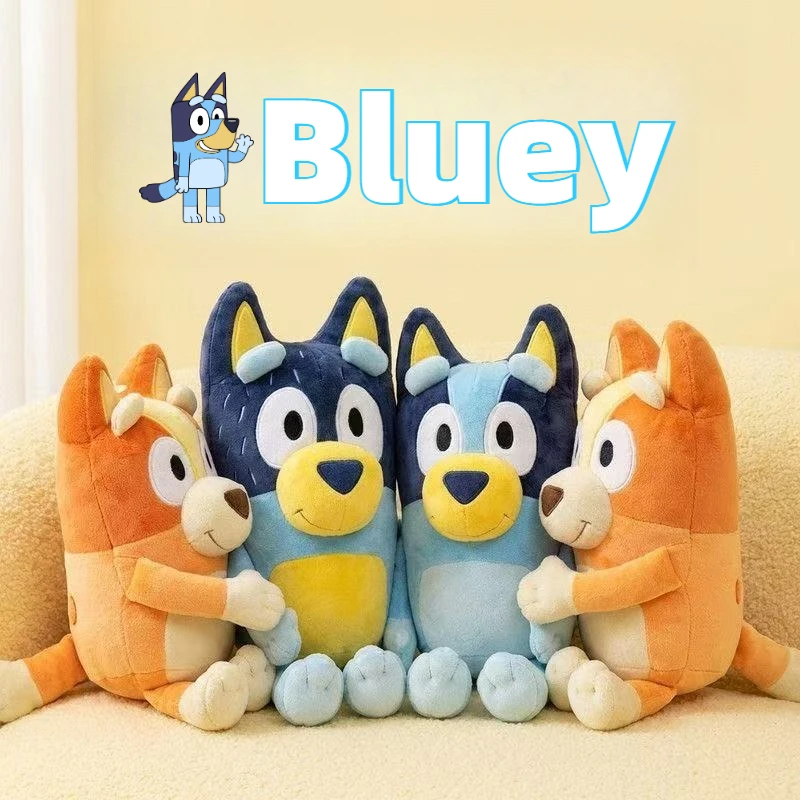 

Набор из 4 плюшевых игрушек Bluey Dog Bingo Family: мягкие мультяшные персонажи-куклы для детей, подарки на День рождения и Рождество