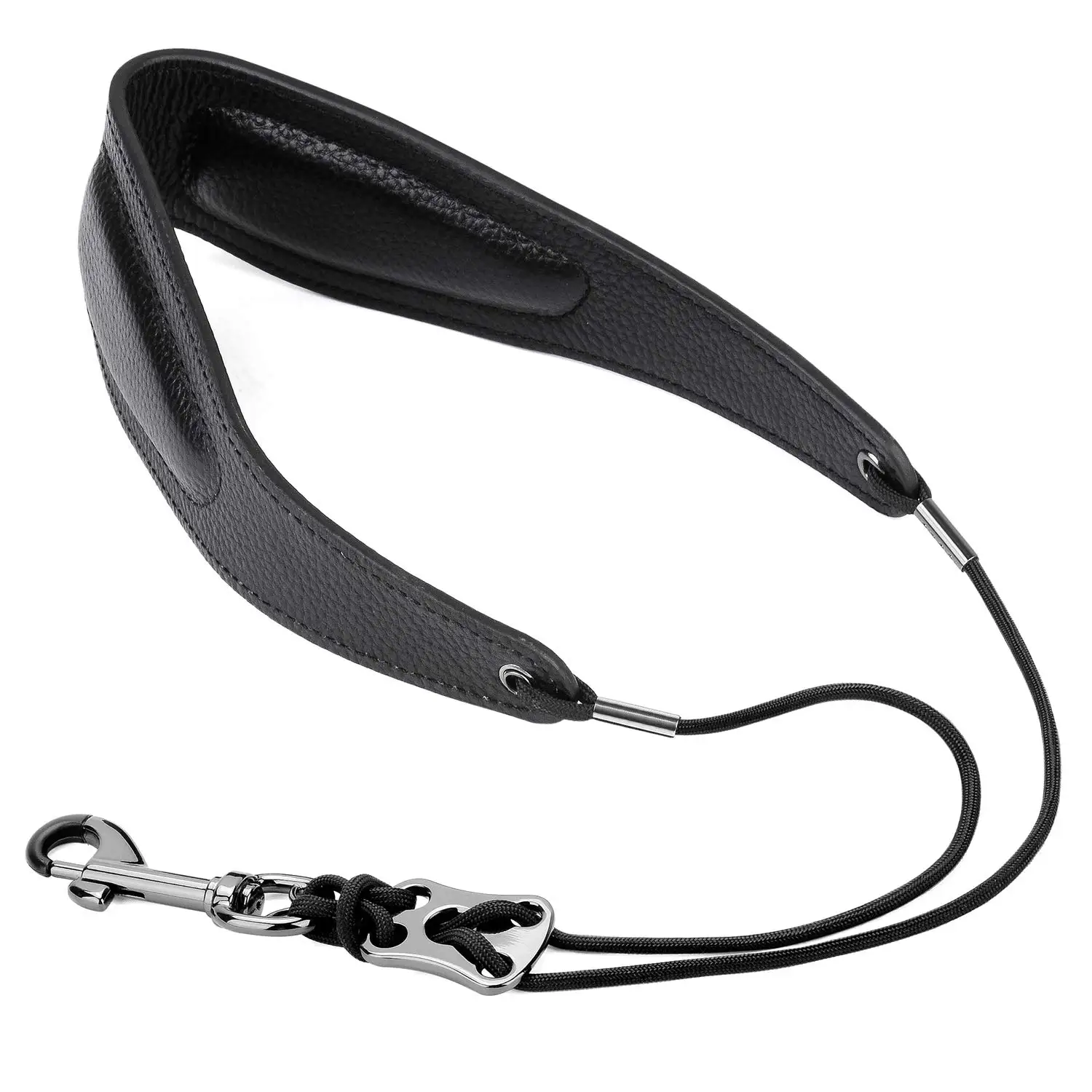 Miwayer Saxophon Strap Echtem Leder Sax Neck Strap mit Weichen Dicken Pad für Sopran Tenor Alto Sax und Clarinets Oboes
