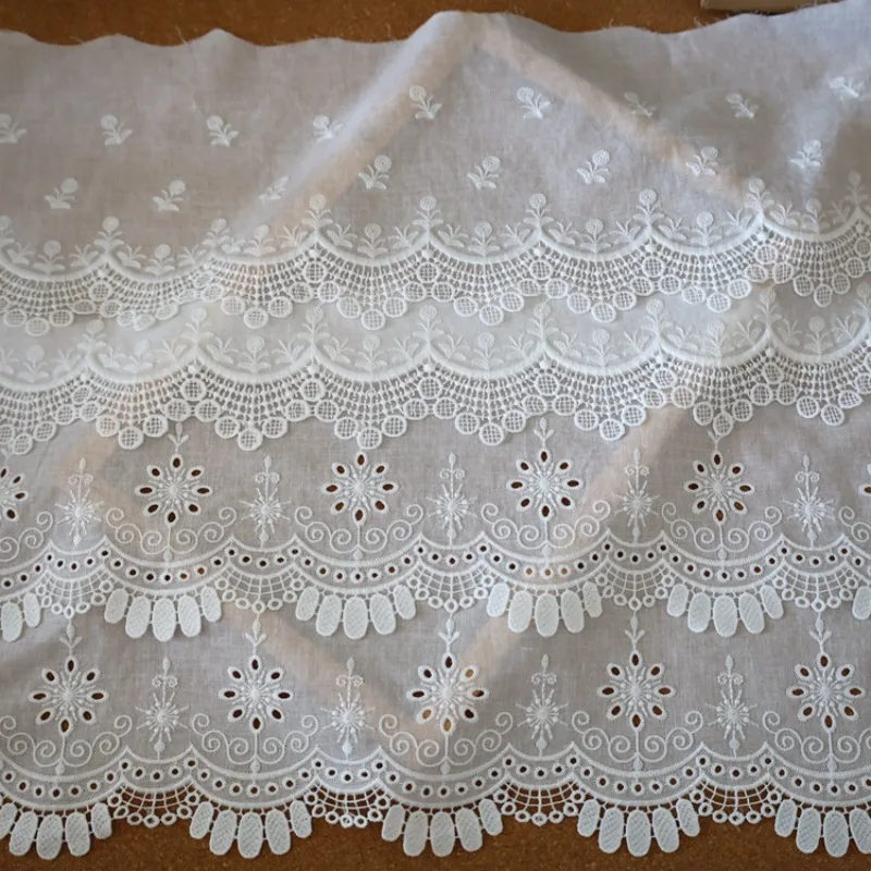 

3 Yards Cotton Fabric, Milk Silk Embroidery Fabric, Clothing Splicing, Decorative Lace, DIY Home Curtains, Clothing Accessories