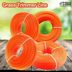 15m*2.0mm/2.4mm/2.7mm/3mm Mowing Nylon Grass Trimmer Rope Brush Cutter Strimmer Line High-Efficiency Nylon Brushcutter Line