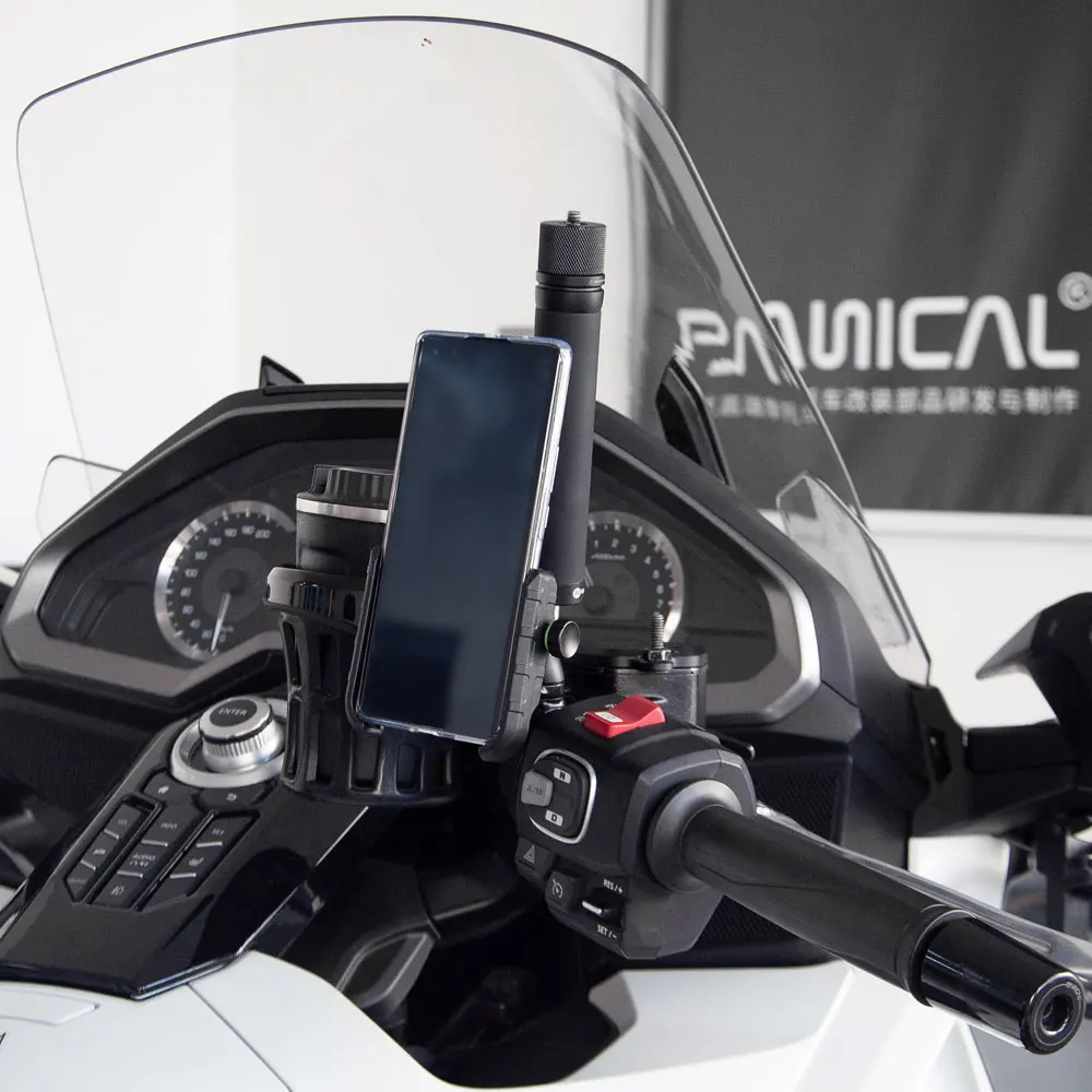 Panical Handlebar Adapter Kit Water Cup Phone Holder Selfie Stick Camera Bracket For Honda GoldWing GL1800 F6B 1988-2025