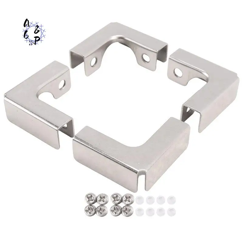 

A68P-4Pcs L Type Glass Fixing Clip 2 Way Glass Connectors For 6-10Mm Furniture Hardware Glass Accessories