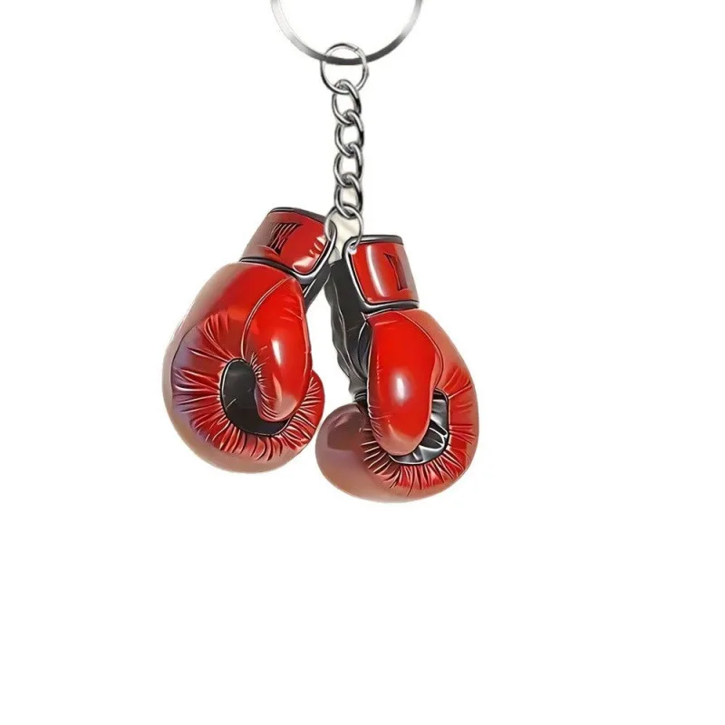 

Fashionable Acrylic Boxing Glove Keychain Men's Creative Backpack Pendant Durable 2D Plastic Material