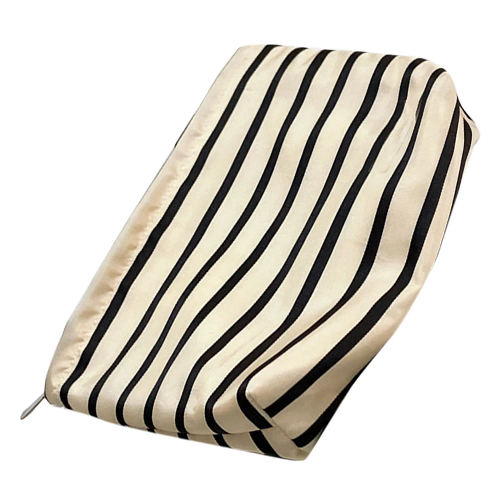 

Striped Makeup Makeup Bag For Travel Women Travel Storage Pouch Zipper White Pattern Lightweight Portable