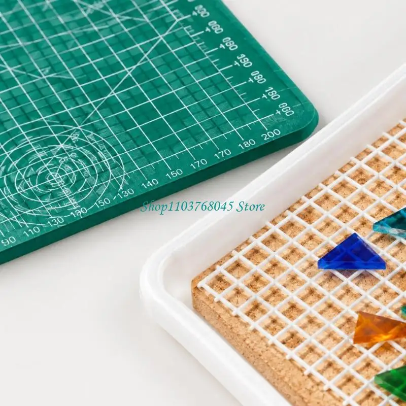 R53F Stained Glass Project Station with PVC Cutting Board, Plastic Open-Square Panel, 2 Work Boards and Tray for Organized Craft