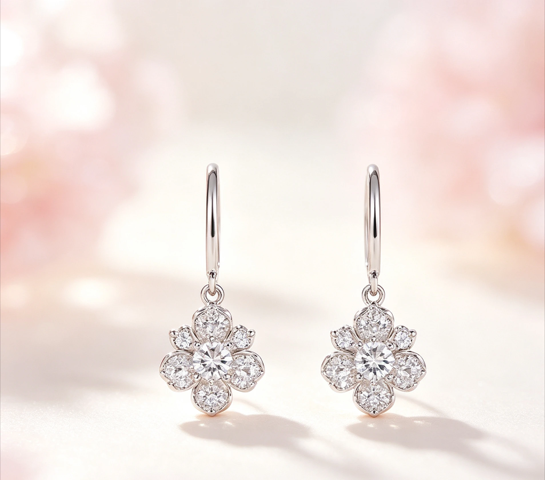 Girl Birthday Gift 18K White Gold Women Wedding Jewelry 1/2CT Moissanite Diamond Valentine's Day PT950 Platinum Drop