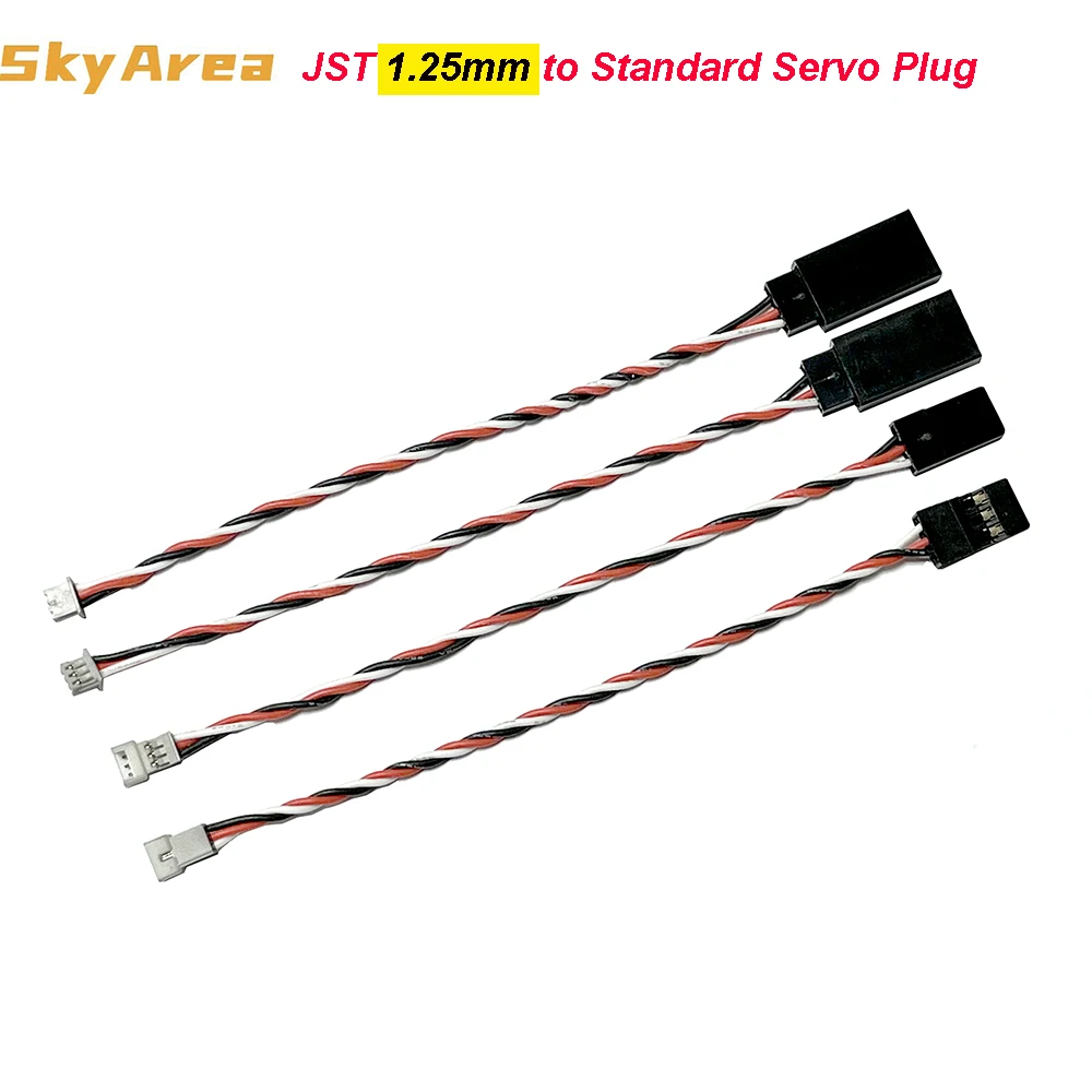 2PCS JST 1.25mm 3Pins Male Female and JR Style for Mini Receiver Servo Wire Plug Converter for RC Toy Model