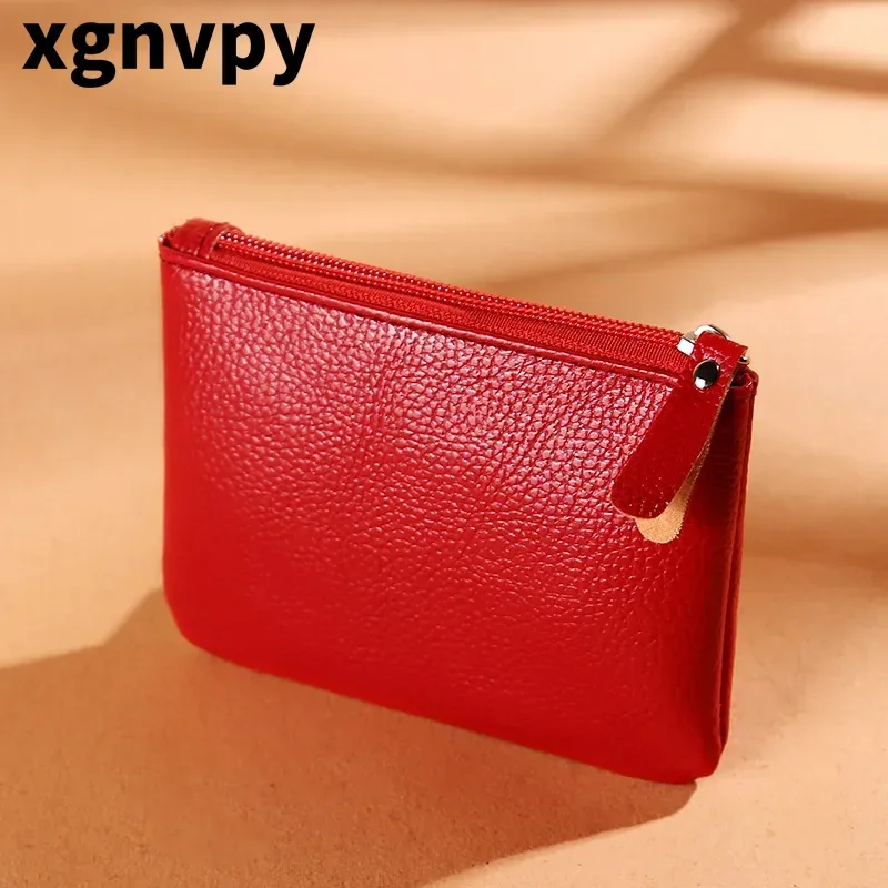 Xgnvpy New Mini Wallet Luxury Brand Designer Women Coin Purse Red Black Female PU Leather Small Hand Bag Cash Pouch Card Holder