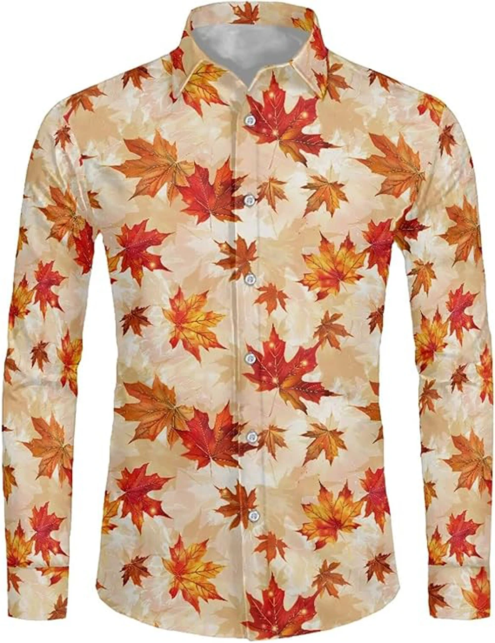 Men's Multi-color Canadian Maple Leaf Stars and Stripes Graffiti 3D Printed Shirt Business Casual Formal Banquet Outer Shirt Men
