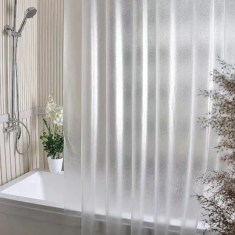 Bathroom Waterproof Curtain Set No Punch Toilet Shower Bathroom Dry Wet Separation Curtain Partition Curtains 180*180cm