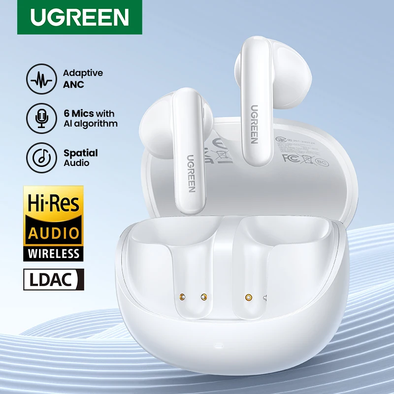 

UGREEN Choice H6 Pro Adaptive Active Noise Cancelling Earbuds LDAC Hi-Res Audio Wireless Bluetooth Earphones Headphones Headset