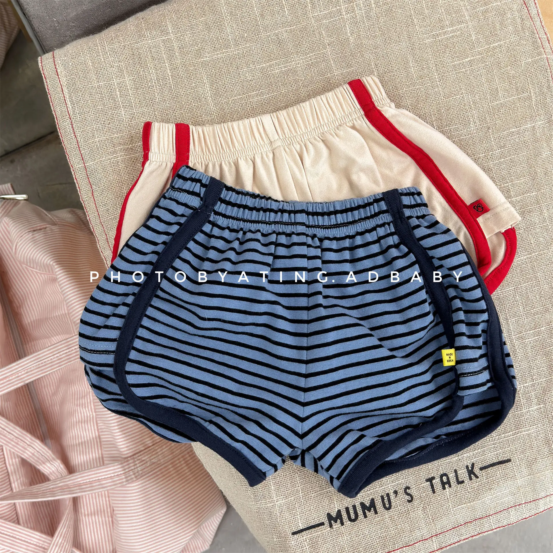 2026 Sommer Neue Kinder-Shorts mit Streifenmuster für Jungen und Mädchen, Atmungsaktive Baumwollshorts, Lässige Kinderhosen, Babykleidung