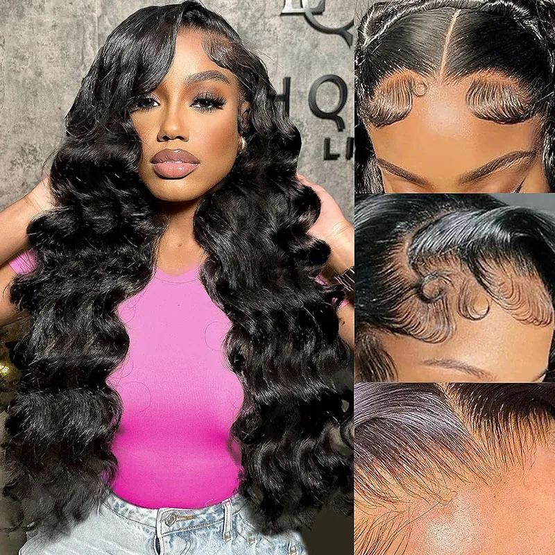 

13X4 13X6 Lace Front Wigs Human Hair Pre Plucked Body Wave Wigs for Black Women HD 180% Density 4X4 Lace Closure Virgin Hair Wig