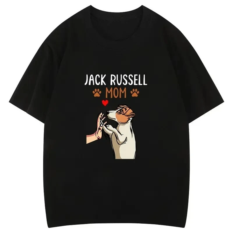

Jack Russell Terrier Mom Cute Dog Mama T-Shirt Funny Printed Blouse Women Clothing Creative Popular Aesthetics Tops Personality