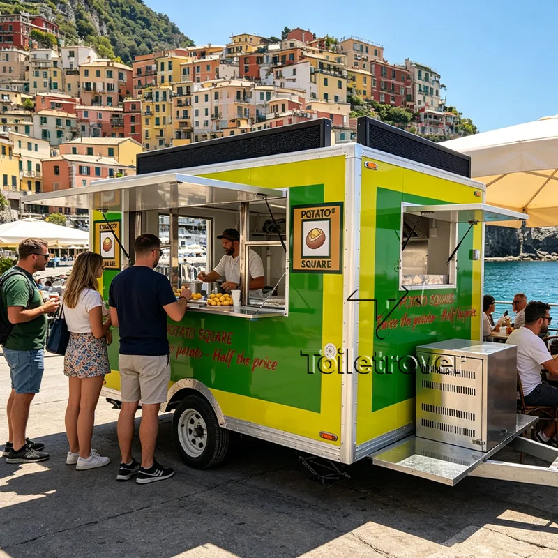 

Colorful Commercial Food Trailer Ice Cream Mobile Food Cart Trailer Fast Food Truck Trailer Mini Food Truck for USA Sale Cheap