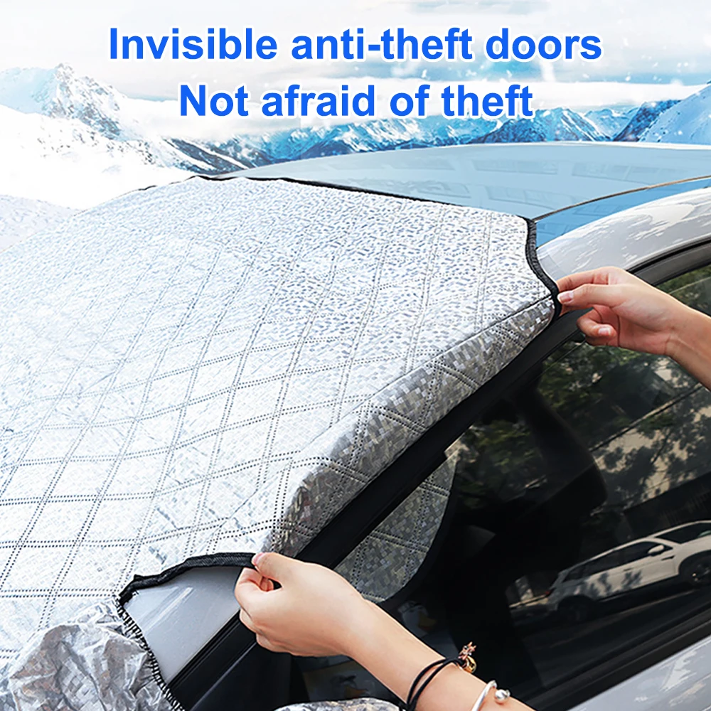 Car anti snow windshield cover thickened anti frost anti freezing sun protection car clothing car sunshade car snow cover