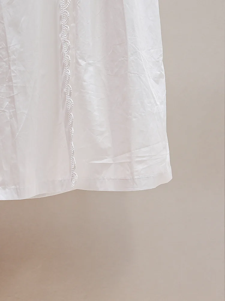 

Spring/Summer New Hollow Out Embroidery Lace Solid Color High Waist Skirt