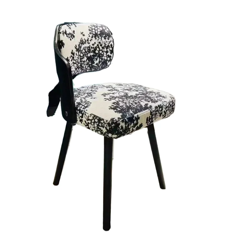 Vintage Dining Table Chair for Home, French Style Makeup Seat, Retro Solid Wood Vanity Stool, Swivel Writing Desk Bench