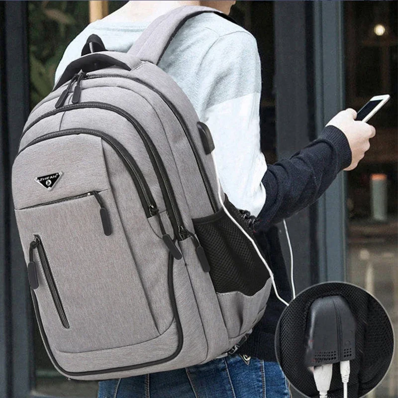 Rechargeable USB Business Computer Backpack Casual MEN\'S High-capacity Backpack Travel Bag Student Schoolbag