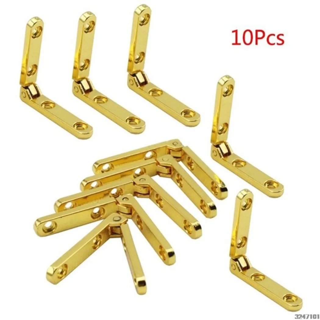 10Pcs  Wooden Box Accessories Jewelry Box Hinge Zinc Alloy Seven-Letter Hinge Screw Jewellery Case Cabinet Furniture Hardware