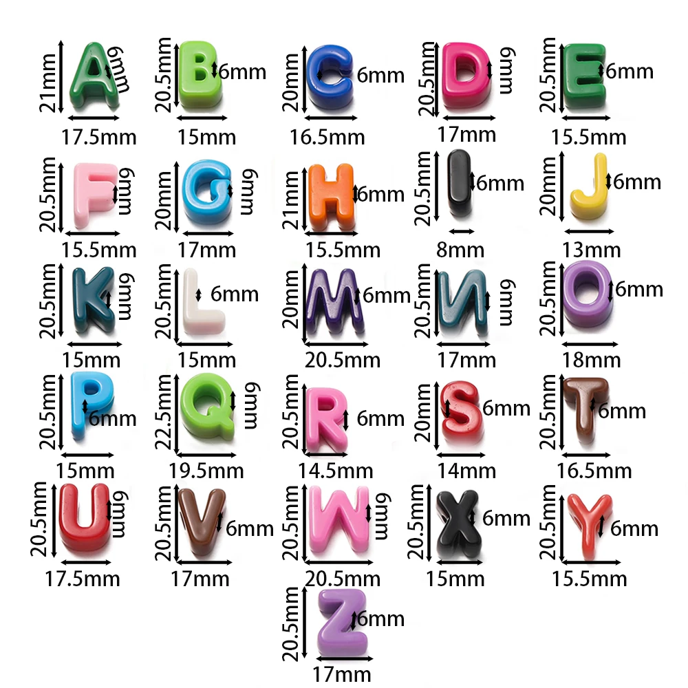 10 pz/lotto Multi Color Big Hole Acrilico Lettera Perline Bambini Artigianato Ornamento Alfabeto Collana Del Distanziatore Accessori Gioielli FAI DA TE