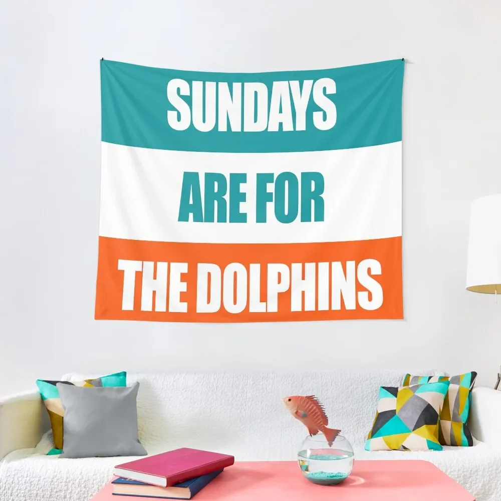 Sundays Are For The Dolphins Tapestry Room Decor Cute Wall Tapestries Tapestry