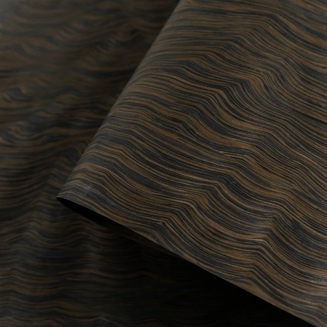58x250cm 흑단 뿌리 벌 패턴 목재 베니어 가구 표면 디자인 캐비닛 장식 벽 패널 프로젝트
