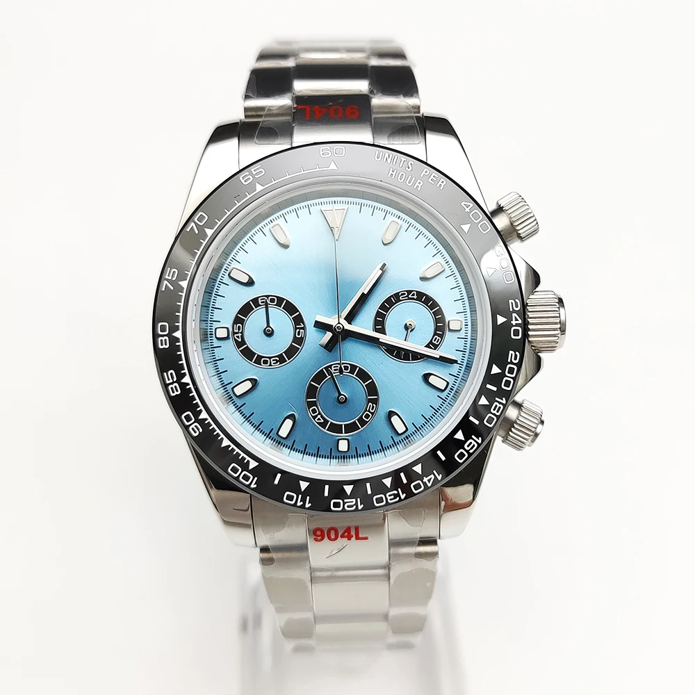 メンズ 39mm ビジネス クォーツ時計 20 色 サファイアクリスタル 夜光