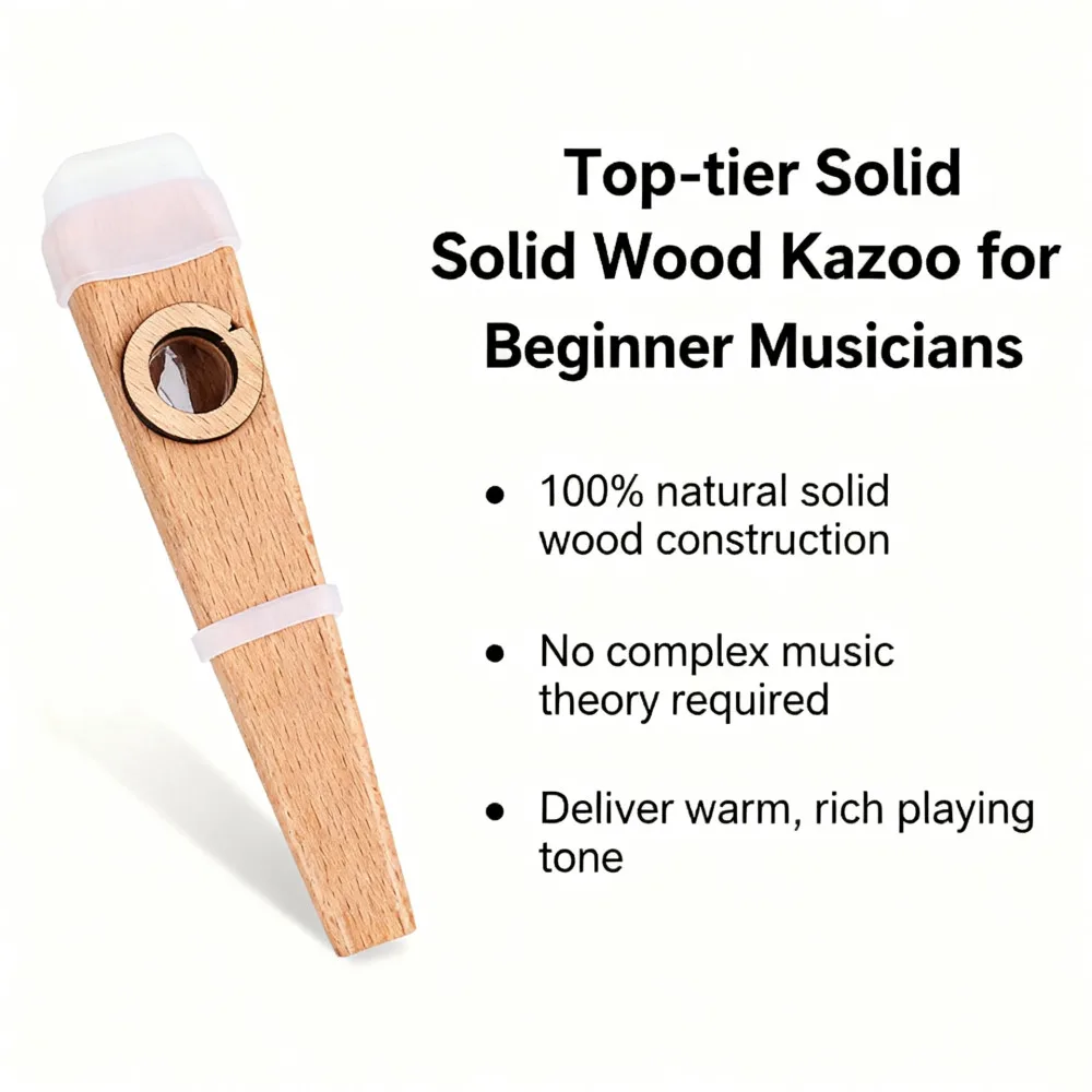 Wooden Kazoo Wooden Flute Guitar Ukulele Accompaniment Beginners To Play The Flute Are Simple To Learn The Instrument