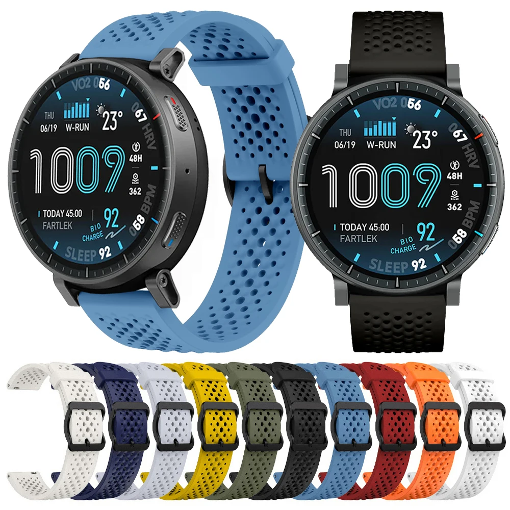22 mm atmungsaktives Silikonarmband für Huami Amazfit Active Max/BALANCE 2/GTR 4 3 Pro/Mi Watch Color 2/S1/S3/S4 Sportarmbänder