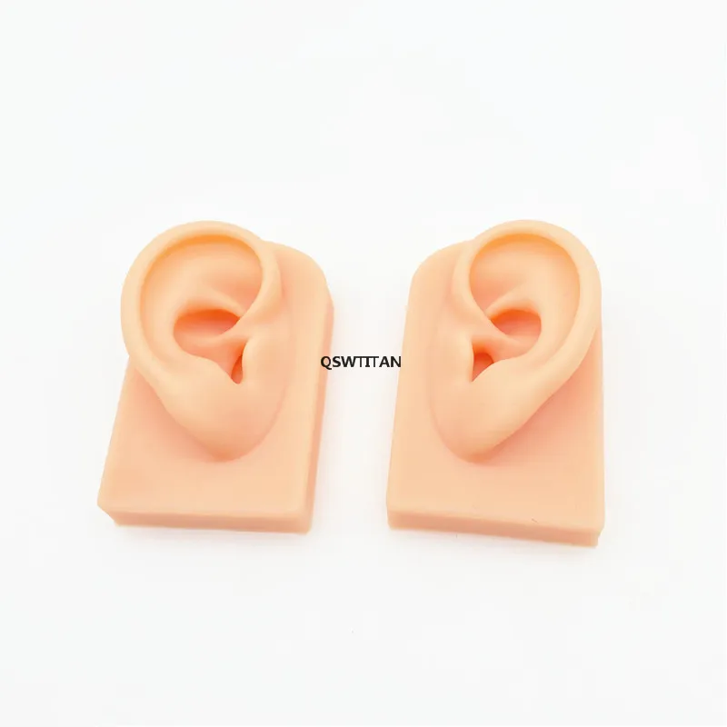Silicone Ear Model Simulation skin ear model Acupuncture Study Practice Piercing Jewelry Earring Stud Display Ear Model Kit