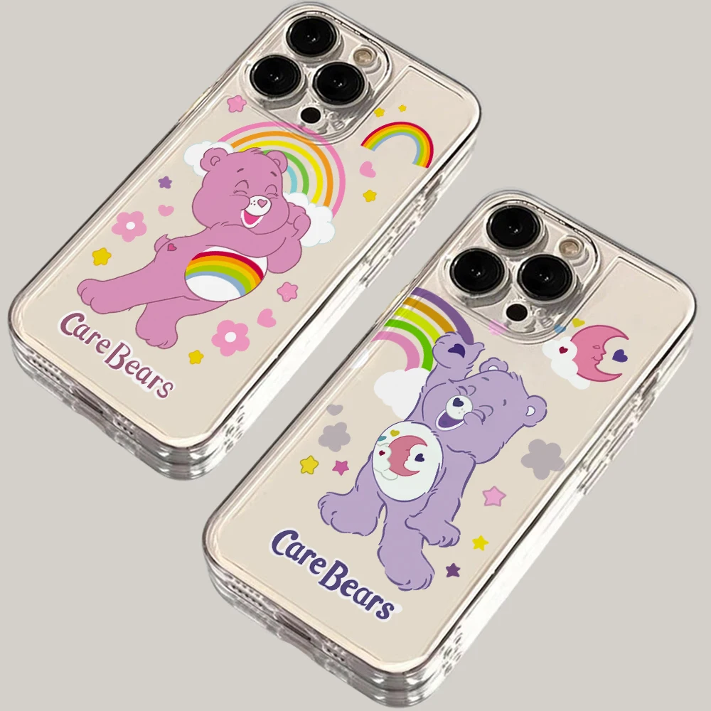 Cute Bear Rainbows Phone Case for Samsung Galaxy A73 A72 A71 A55 A54 A53 A52 A51 A50 A35 A33 A32 A24 A23 A13 A14 4G 5G Cover