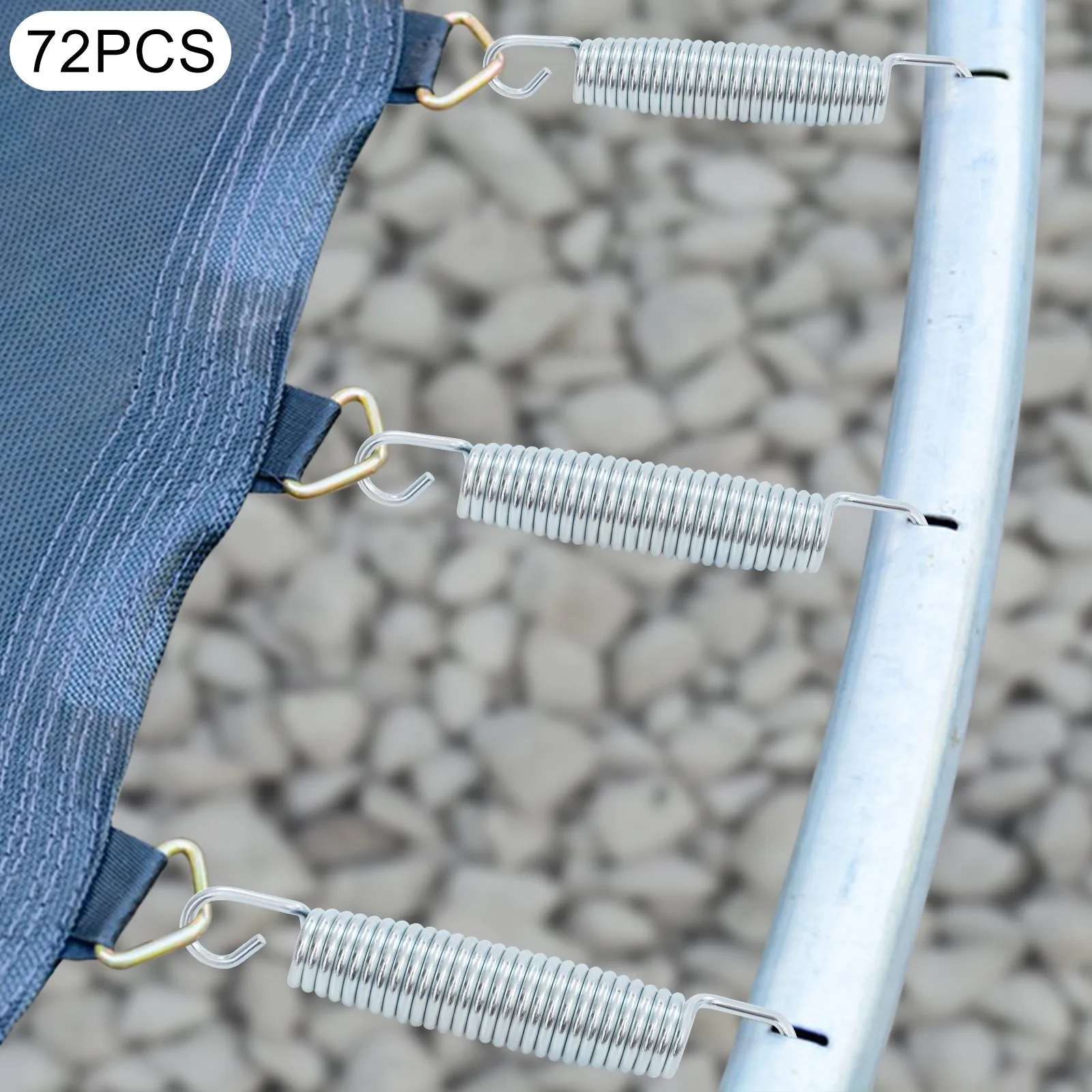 

72pc 13.5cm Thick Galvanized Steel Trampoline Spring Hook Spring with Installation Tool