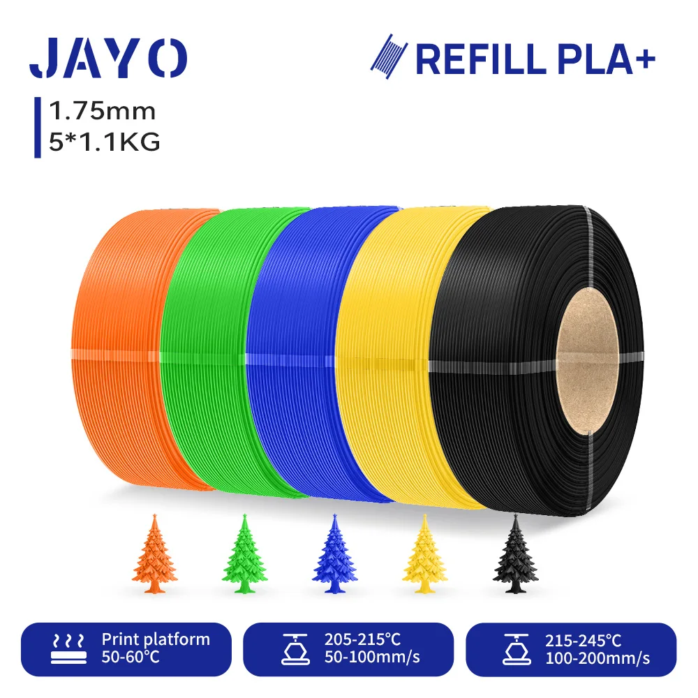 JAYO 5,5KG 3D PLA/PETG/PLA+ Drucker Nachfüll-Filament 1,75mm Ohne Spule 3D-Drucker Filament für 3D-Drucker & 3D-Stift Nachfüll-Filament
