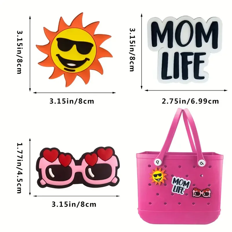 Beach Bag Pendant Hanging Beach Bag Accessories DIY Handmade Cartoon Decoration Sunglasses Rainbow Summer Pendant