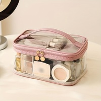 1pc Transparent Cosmetic Bag, Large-capacity Skincare Toiletry  Bag, Multi-functional Waterproof Wash Bag, Travel Portable Makeu
