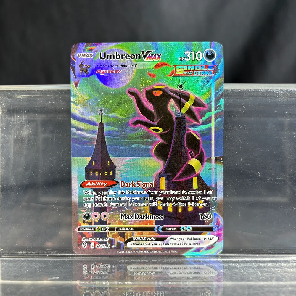 PKM Holographic Vmax Proxy PTCG Collection Cards Charizard Mew Espeon Umbreon Rayquaza Deoxys Hobby Collection Foil Card Toy