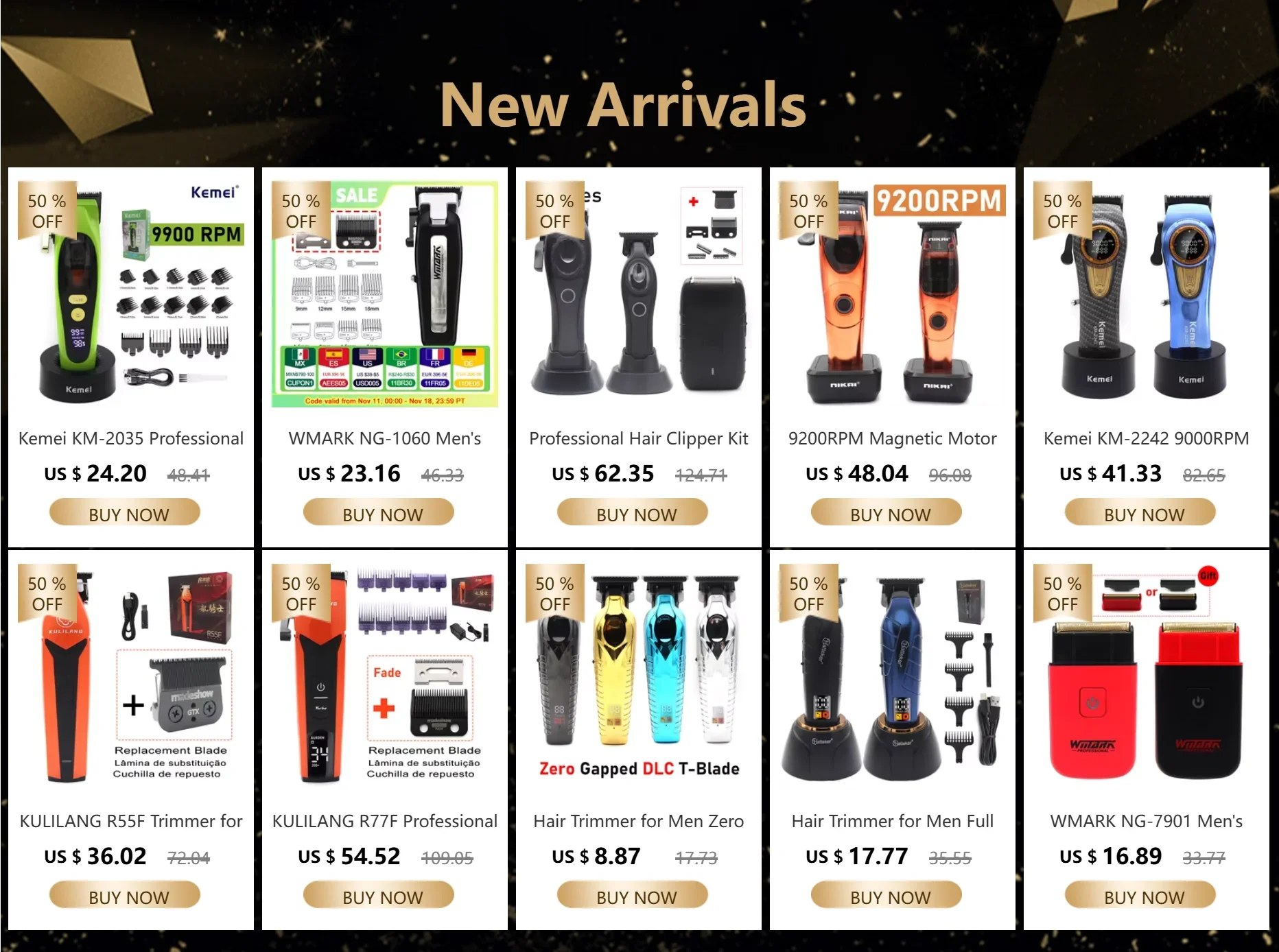 Kemei KM-2296 KM-2299 KM-1102 Professional Hair Clipper Kit Electric Shaver Male Hair Cutting Machine Men’s Trimmer Machine CE