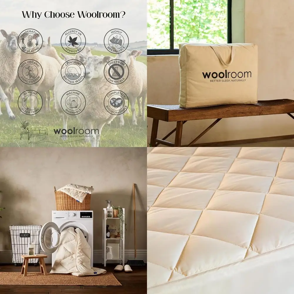 Hypoallergenic California King Mattress Protector with 100% Natural Wool for Sleep Hygiene and Protection - Washable Mattress Co