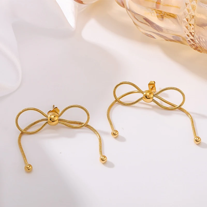 ROXI | Korean Fashion Bowknot Earring for Women. Stainless Steel. Lovely Cute Party Jewelry. 1Pair